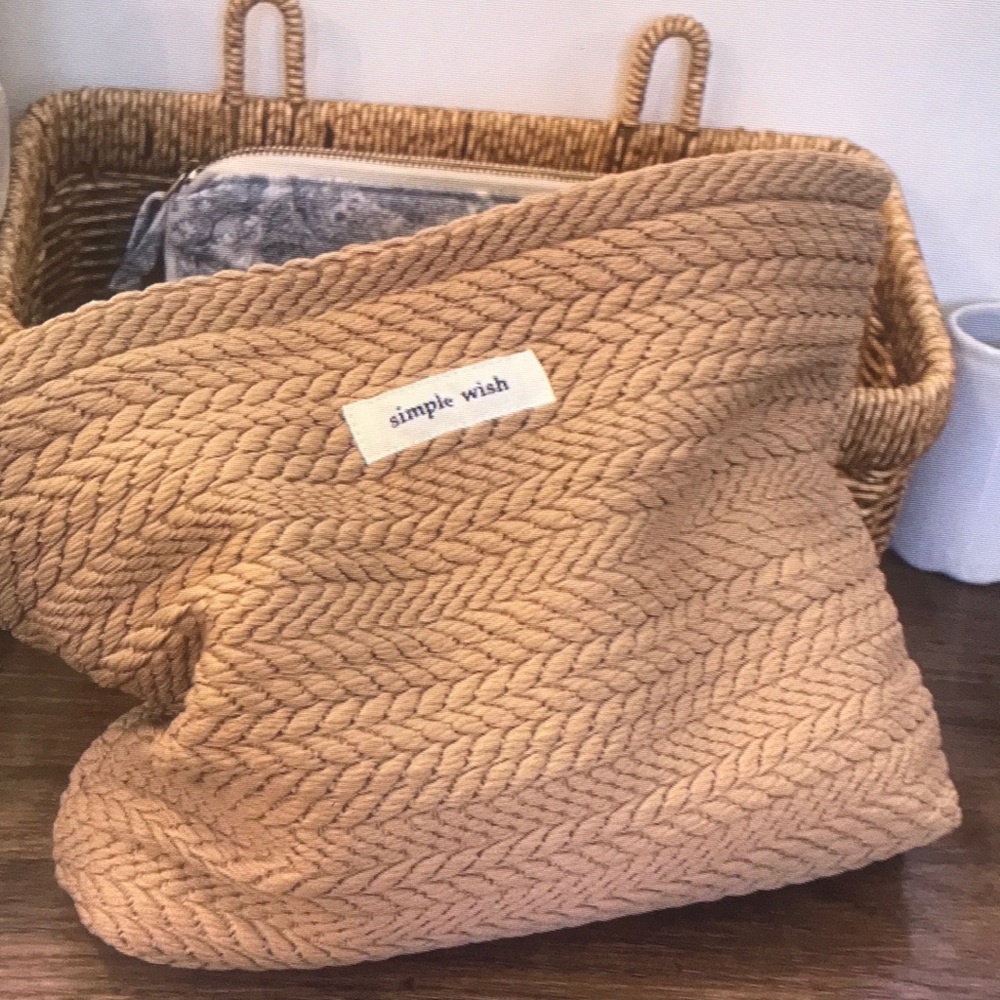 Simple Wish Woven Tote Bag in Camel